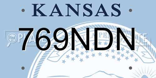 769NDN Kansas License Plate