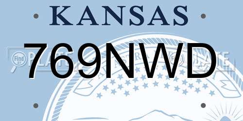 769NWD Kansas License Plate