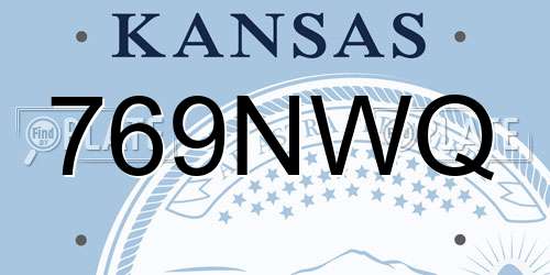 769NWQ Kansas License Plate