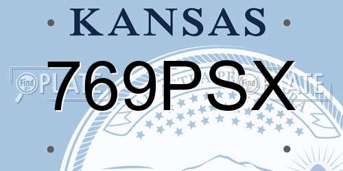 769PSX Kansas License Plate