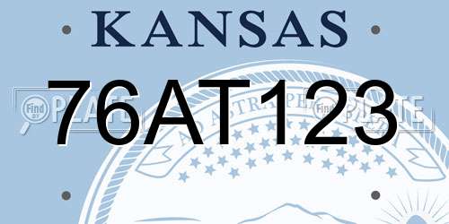 76AT123 Kansas License Plate