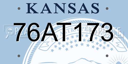 76AT173 Kansas License Plate