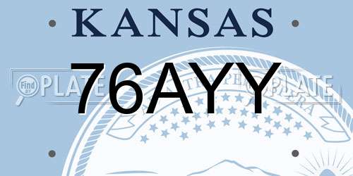 76AYY Kansas License Plate