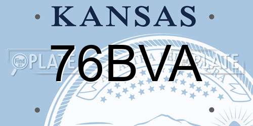 76BVA Kansas License Plate