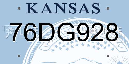 76DG928 Kansas License Plate