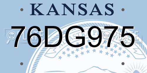 76DG975 Kansas License Plate