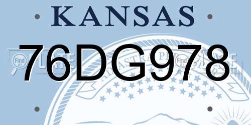 76DG978 Kansas License Plate