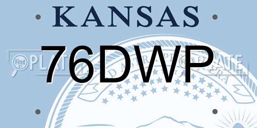 76DWP Kansas License Plate