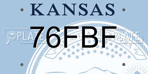 76FBF Kansas License Plate