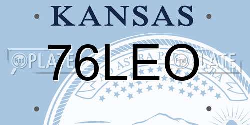 76LEO Kansas License Plate