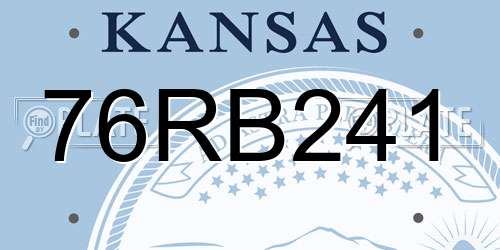 76RB241 Kansas License Plate