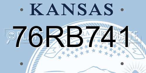 76RB741 Kansas License Plate