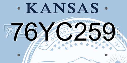 76YC259 Kansas License Plate