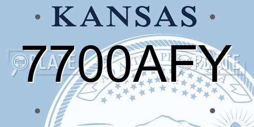 7700AFY Kansas License Plate