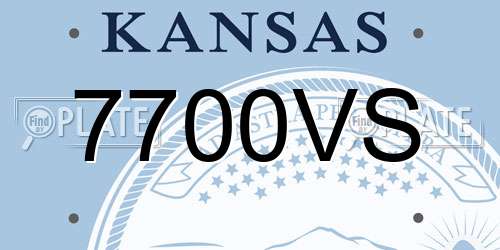 7700VS Kansas License Plate