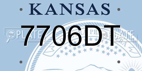 7706DT Kansas License Plate