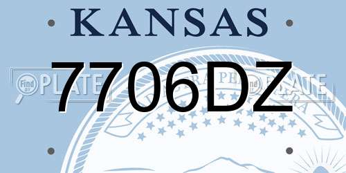 7706DZ Kansas License Plate