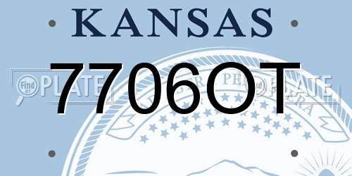 7706OT Kansas License Plate