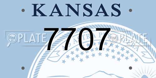 7707 Kansas License Plate