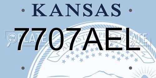 7707AEL Kansas License Plate