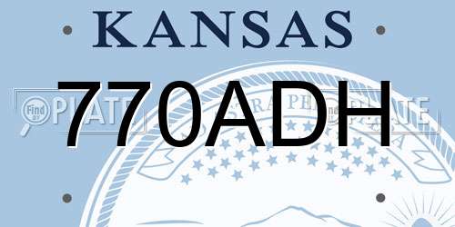 770ADH Kansas License Plate