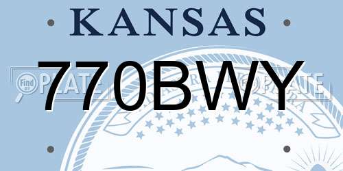 770BWY Kansas License Plate