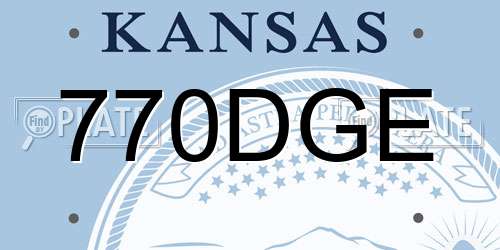 770DGE Kansas License Plate