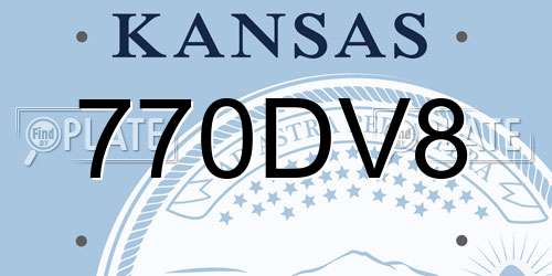 770DV8 Kansas License Plate