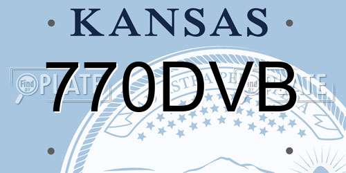 770DVB Kansas License Plate