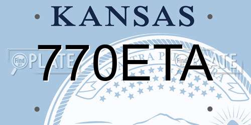 770ETA Kansas License Plate