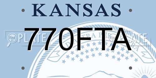 770FTA Kansas License Plate