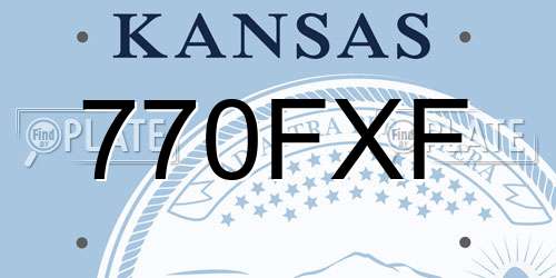 770FXF Kansas License Plate