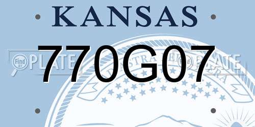 770G07 Kansas License Plate