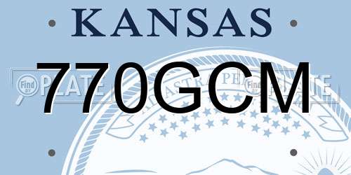 770GCM Kansas License Plate