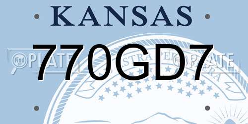 770GD7 Kansas License Plate