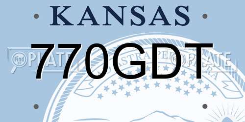 770GDT Kansas License Plate