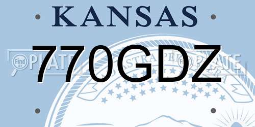 770GDZ Kansas License Plate