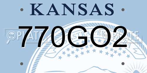770GO2 Kansas License Plate