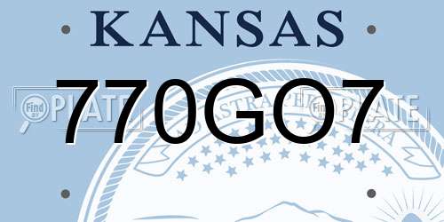 770GO7 Kansas License Plate