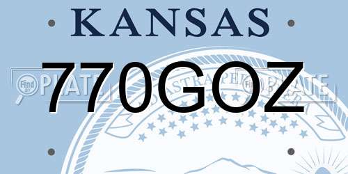 770GOZ Kansas License Plate
