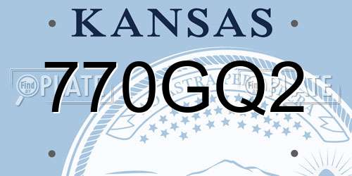 770GQ2 Kansas License Plate