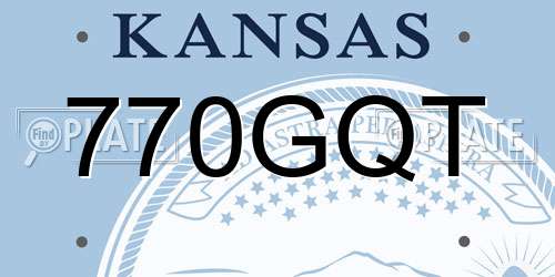 770GQT Kansas License Plate