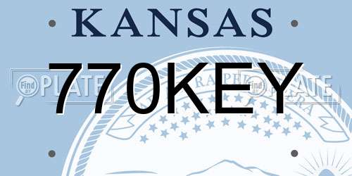 770KEY Kansas License Plate