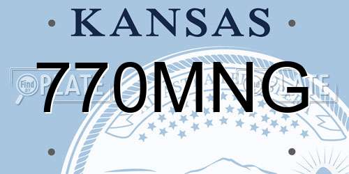770MNG Kansas License Plate