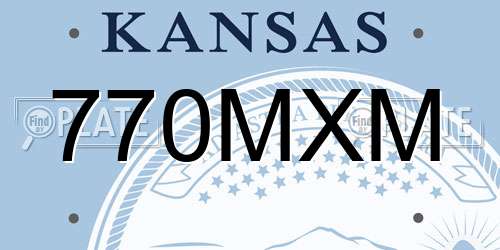 770MXM Kansas License Plate
