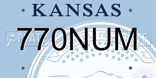 770NUM Kansas License Plate