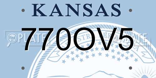 770OV5 Kansas License Plate