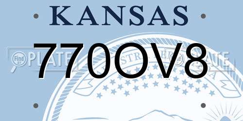 770OV8 Kansas License Plate