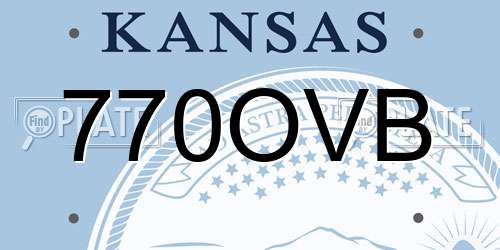 770OVB Kansas License Plate