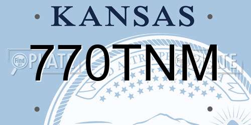 770TNM Kansas License Plate